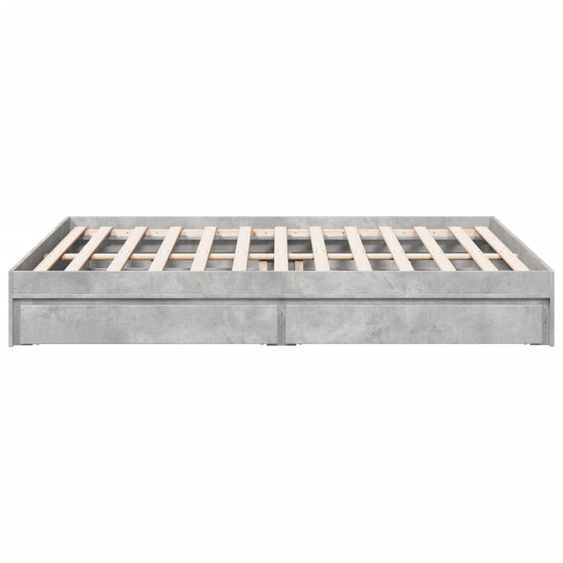 Casa si Gradina - Mobilier - Paturi si accesorii - Paturi - Cadru de pat cu sertare, gri beton, 150x200 cm, lemn prelucrat - Infinity.ro