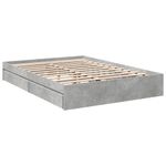 Casa si Gradina - Mobilier - Paturi si accesorii - Paturi - Cadru de pat cu sertare, gri beton, 150x200 cm, lemn prelucrat - Infinity.ro