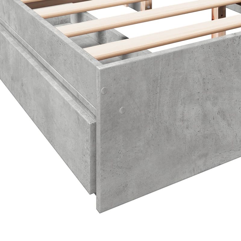 Casa si Gradina - Mobilier - Paturi si accesorii - Paturi - Cadru de pat cu sertare, gri beton, 150x200 cm, lemn prelucrat - Infinity.ro