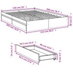 Casa si Gradina - Mobilier - Paturi si accesorii - Paturi - Cadru de pat cu sertare, gri beton, 150x200 cm, lemn prelucrat - Infinity.ro