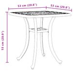 Casa si Gradina - Gradina si terasa - Mobilier exterior - Mese gradina - Masa de gradina, bronz, 53x53x53 cm, aluminiu turnat - Infinity.ro