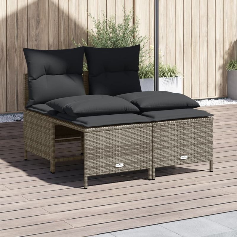 Casa si Gradina - Gradina si terasa - Mobilier exterior - Seturi mobila gradina - Set canapea de gradina cu perne, 4 piese, gri, poliratan - Infinity.ro