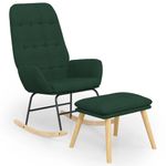 Casa si Gradina - Gradina si terasa - Balansoare si hamace - Balansoare - Scaun balansoar cu taburet, verde inchis, textil, cantitate în pachet: 1, model cu suport de picioare - Infinity.ro