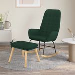 Casa si Gradina - Gradina si terasa - Balansoare si hamace - Balansoare - Scaun balansoar cu taburet, verde inchis, textil, cantitate în pachet: 1, model cu suport de picioare - Infinity.ro