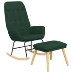 Casa si Gradina - Gradina si terasa - Balansoare si hamace - Balansoare - Scaun balansoar cu taburet, verde inchis, textil, cantitate în pachet: 1, model cu suport de picioare - Infinity.ro