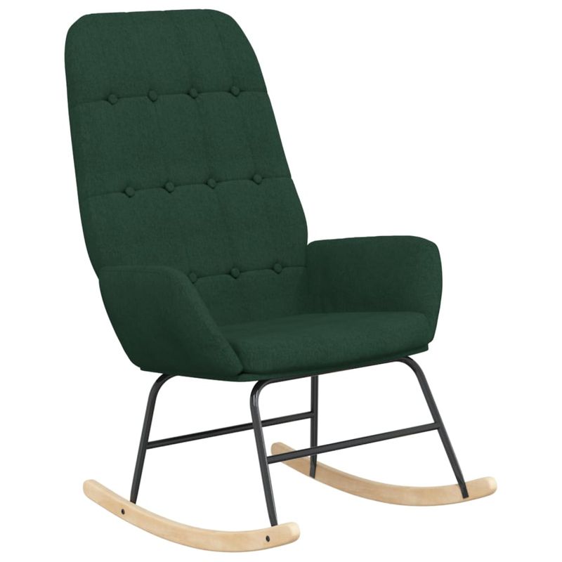 Casa si Gradina - Gradina si terasa - Balansoare si hamace - Balansoare - Scaun balansoar cu taburet, verde inchis, textil, cantitate în pachet: 1, model cu suport de picioare - Infinity.ro