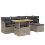 Casa si Gradina - Gradina si terasa - Mobilier exterior - Seturi mobila gradina - Set mobilier gradina cu perne, 6 piese, gri, poliratan - Infinity.ro