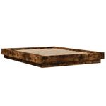 Casa si Gradina - Mobilier - Paturi si accesorii - Paturi - Cadru pat cu lumini LED stejar fumuriu 120x190cm lemn prelucrat - Infinity.ro