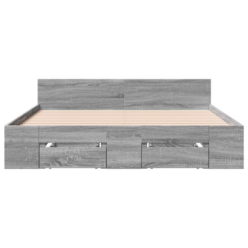 Casa si Gradina - Mobilier - Paturi si accesorii - Paturi - Cadru de pat cu sertare gri sonoma 120x200 cm lemn prelucrat - Infinity.ro