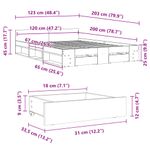 Casa si Gradina - Mobilier - Paturi si accesorii - Paturi - Cadru de pat cu sertare gri sonoma 120x200 cm lemn prelucrat - Infinity.ro