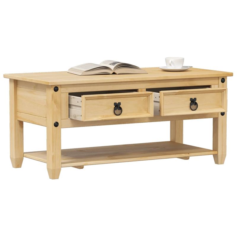 Casa si Gradina - Mobilier - Mese si birouri - Masute de cafea - Masuta de cafea cu sertare Corona, 100x48x45 cm, lemn masiv pin - Infinity.ro