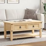 Casa si Gradina - Mobilier - Mese si birouri - Masute de cafea - Masuta de cafea cu sertare Corona, 100x48x45 cm, lemn masiv pin - Infinity.ro