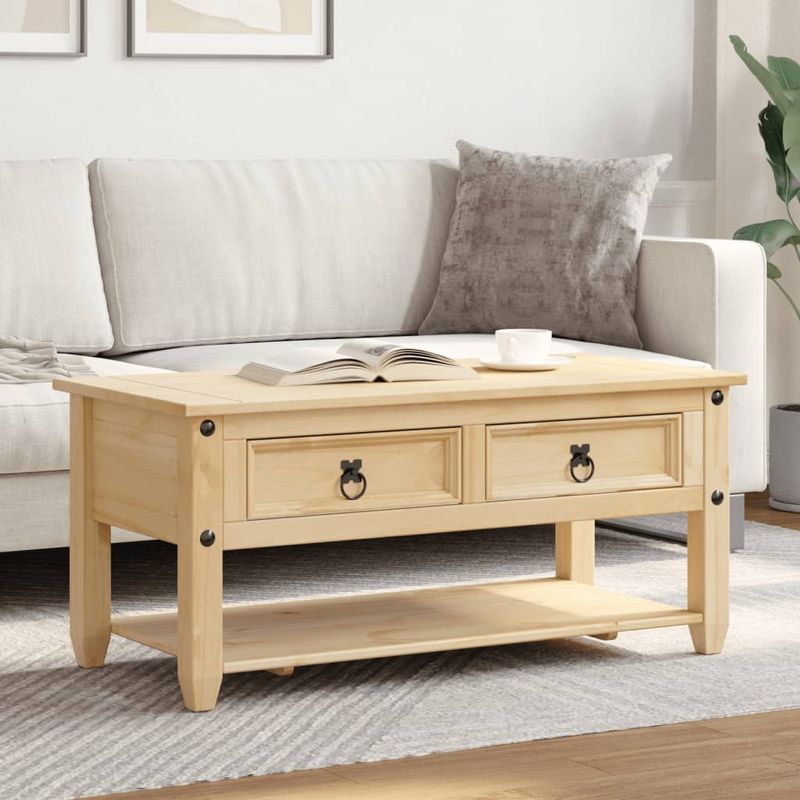 Casa si Gradina - Mobilier - Mese si birouri - Masute de cafea - Masuta de cafea cu sertare Corona, 100x48x45 cm, lemn masiv pin - Infinity.ro