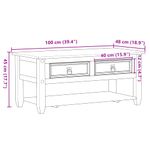 Casa si Gradina - Mobilier - Mese si birouri - Masute de cafea - Masuta de cafea cu sertare Corona, 100x48x45 cm, lemn masiv pin - Infinity.ro