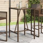 Casa si Gradina - Gradina si terasa - Mobilier exterior - Mese gradina - Masa de bar de exterior, maro, 70x70x110 cm, poliratan - Infinity.ro