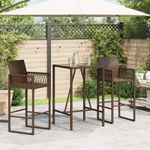 Casa si Gradina - Gradina si terasa - Mobilier exterior - Mese gradina - Masa de bar de exterior, maro, 70x70x110 cm, poliratan - Infinity.ro