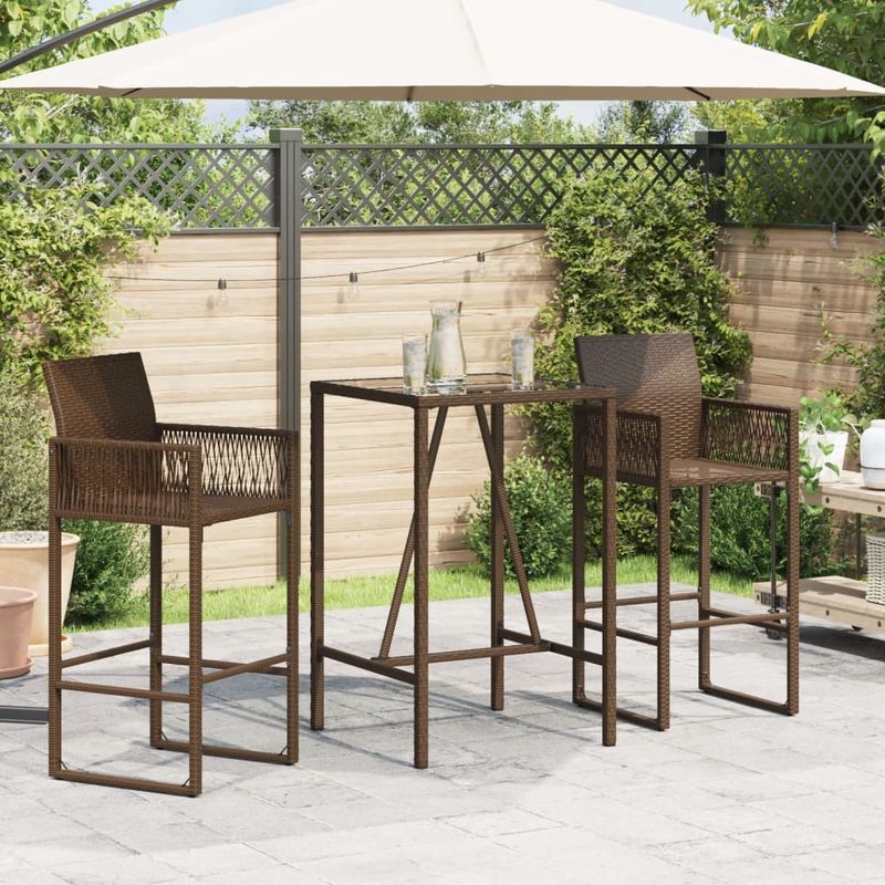 Casa si Gradina - Gradina si terasa - Mobilier exterior - Mese gradina - Masa de bar de exterior, maro, 70x70x110 cm, poliratan - Infinity.ro