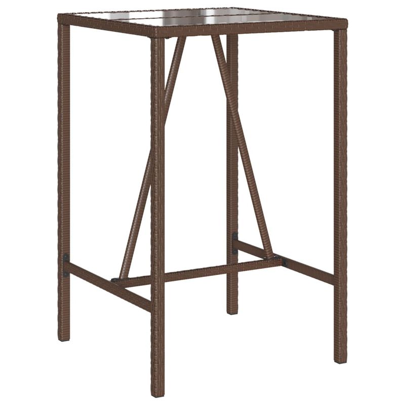 Casa si Gradina - Gradina si terasa - Mobilier exterior - Mese gradina - Masa de bar de exterior, maro, 70x70x110 cm, poliratan - Infinity.ro