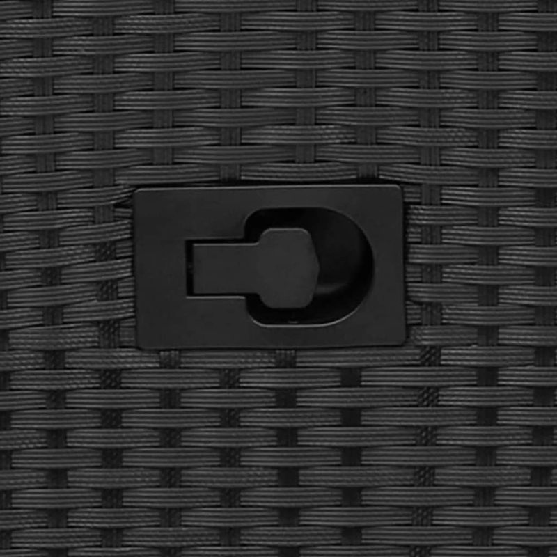 Casa si Gradina - Gradina si terasa - Mobilier exterior - Canapele si fotolii gradina - Canapea de gradina rabatabila 2 locuri cu masa negru poliratan, material lemn, model cu suport de picioare - Infinity.ro