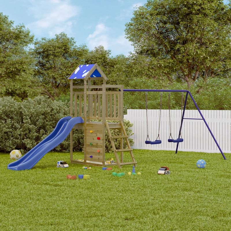 Jucarii, Copii si Bebe - Jucarii si jocuri - Jucarii de exterior - Spatii de joaca si accesorii - Set de joaca pentru exterior, lemn de pin impregnat - Infinity.ro
