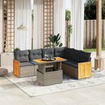 Casa si Gradina - Gradina si terasa - Mobilier exterior - Seturi mobila gradina - Set canapele de gradina, 7 piese, cu perne, gri, poliratan - Infinity.ro