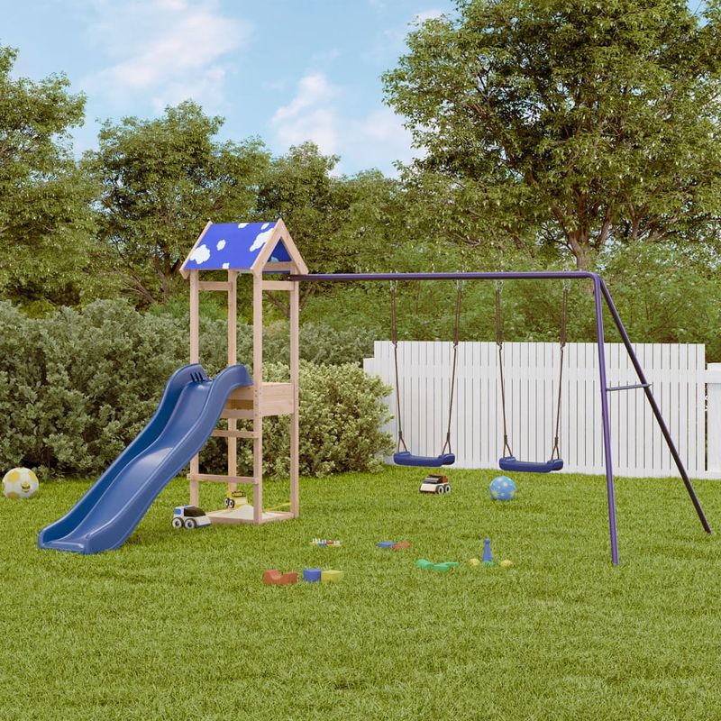 Jucarii, Copii si Bebe - Jucarii si jocuri - Jucarii de exterior - Spatii de joaca si accesorii - Set de joaca pentru exterior, lemn masiv de pin - Infinity.ro