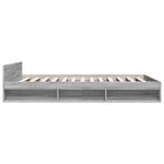 Casa si Gradina - Mobilier - Paturi si accesorii - Paturi - Cadru de pat cu sertare, gri sonoma, 135x190 cm, lemn prelucrat - Infinity.ro