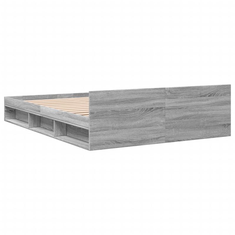 Casa si Gradina - Mobilier - Paturi si accesorii - Paturi - Cadru de pat cu sertare, gri sonoma, 135x190 cm, lemn prelucrat - Infinity.ro