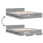 Casa si Gradina - Mobilier - Paturi si accesorii - Paturi - Cadru de pat cu sertare, gri sonoma, 135x190 cm, lemn prelucrat - Infinity.ro