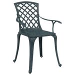 Casa si Gradina - Gradina si terasa - Mobilier exterior - Scaune si sezlonguri gradina - Scaune de gradina, 2 buc., verde, aluminiu turnat - Infinity.ro