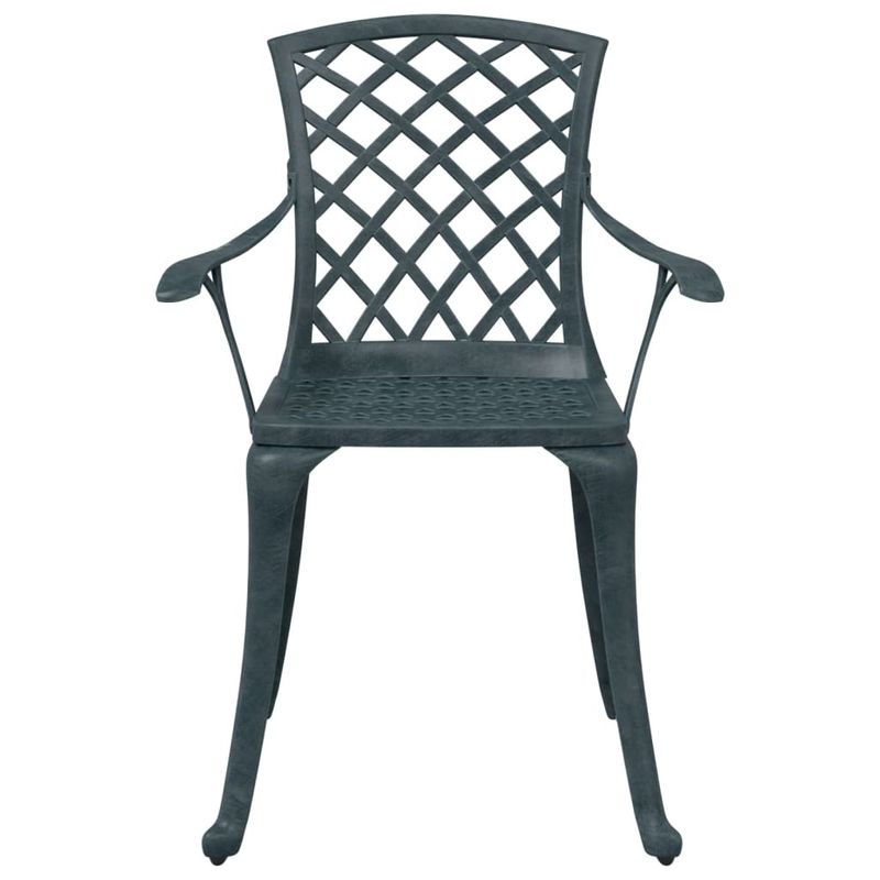Casa si Gradina - Gradina si terasa - Mobilier exterior - Scaune si sezlonguri gradina - Scaune de gradina, 2 buc., verde, aluminiu turnat - Infinity.ro