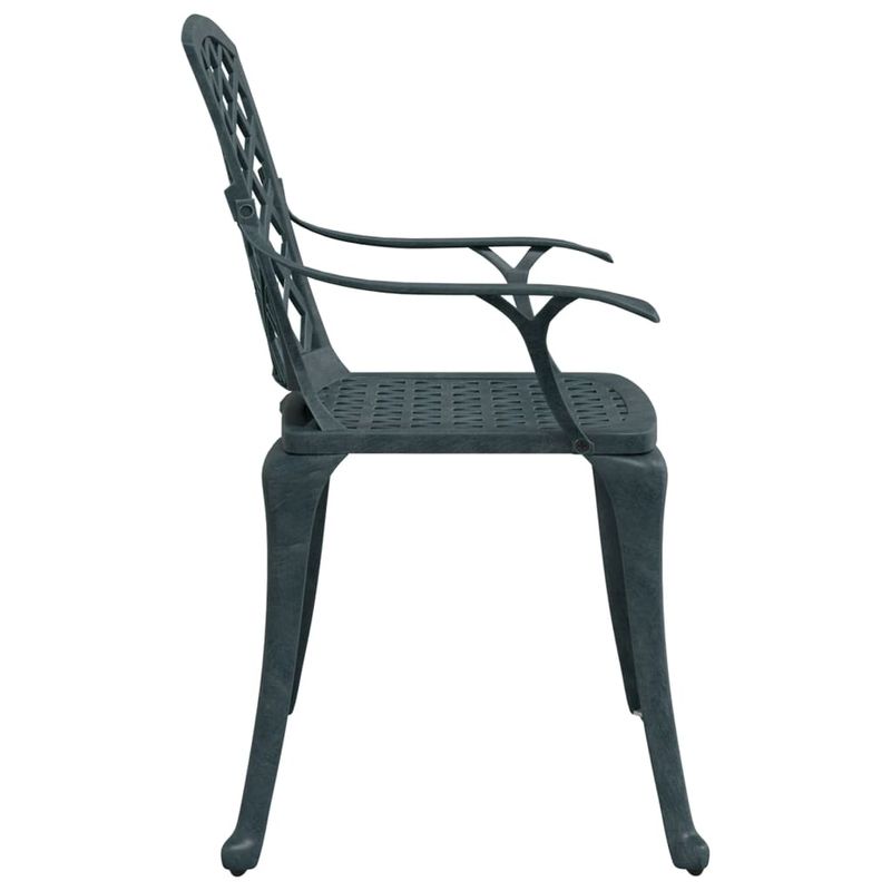 Casa si Gradina - Gradina si terasa - Mobilier exterior - Scaune si sezlonguri gradina - Scaune de gradina, 2 buc., verde, aluminiu turnat - Infinity.ro