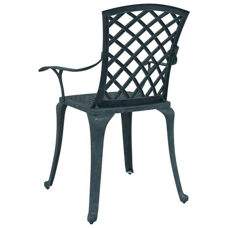Casa si Gradina - Gradina si terasa - Mobilier exterior - Scaune si sezlonguri gradina - Scaune de gradina, 2 buc., verde, aluminiu turnat - Infinity.ro