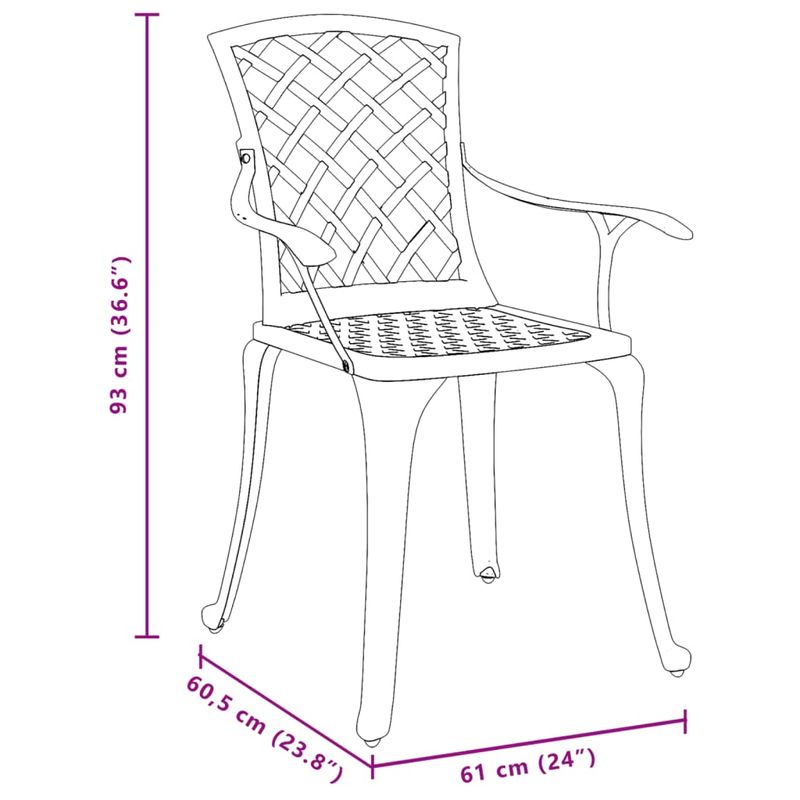 Casa si Gradina - Gradina si terasa - Mobilier exterior - Scaune si sezlonguri gradina - Scaune de gradina, 2 buc., verde, aluminiu turnat - Infinity.ro