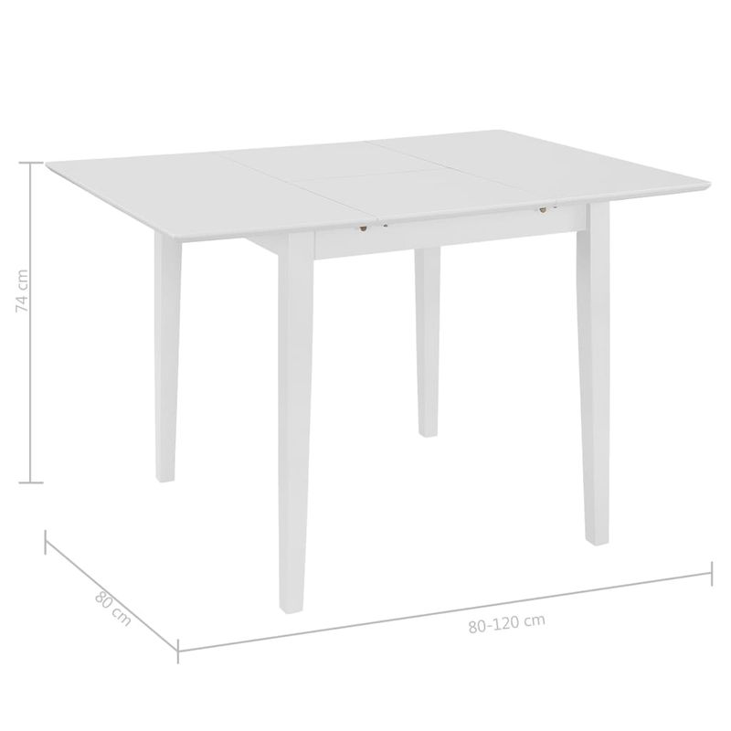 Casa si Gradina - Mobilier - Mese si birouri - Mese bucatarie si dining - Masa de bucatarie extensibila, alb, (80-120)x80x74 cm, MDF - Infinity.ro