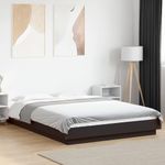 Casa si Gradina - Mobilier - Paturi si accesorii - Paturi - Cadru de pat cu lumini LED, negru, 120x200 cm, lemn prelucrat - Infinity.ro