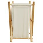 Casa si Gradina - Sanitare - Suporturi si accesorii baie - Accesorii baie - Cos de rufe, alb crem, 41,5x36x63,5 cm, bambus - Infinity.ro