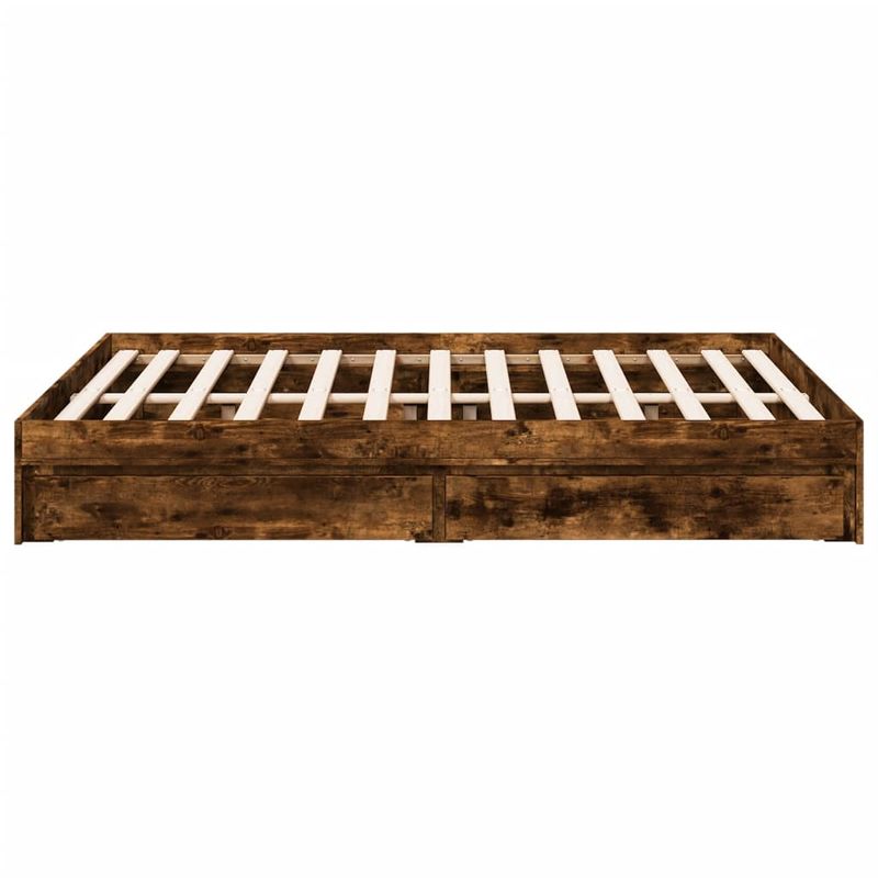 Casa si Gradina - Mobilier - Paturi si accesorii - Paturi - Cadru pat cu sertare stejar fumuriu 120x190 cm lemn prelucrat - Infinity.ro