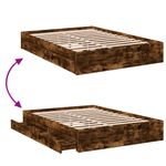 Casa si Gradina - Mobilier - Paturi si accesorii - Paturi - Cadru pat cu sertare stejar fumuriu 120x190 cm lemn prelucrat - Infinity.ro
