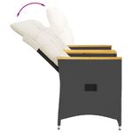 Casa si Gradina - Gradina si terasa - Mobilier exterior - Canapele si fotolii gradina - Canapea de gradina rabatabila 2 locuri cu masa negru poliratan, material lemn, model fără suport de picioare - Infinity.ro