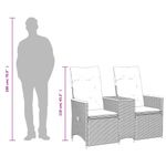 Casa si Gradina - Gradina si terasa - Mobilier exterior - Canapele si fotolii gradina - Canapea de gradina rabatabila 2 locuri cu masa negru poliratan, material lemn, model fără suport de picioare - Infinity.ro