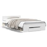 Casa si Gradina - Mobilier - Paturi si accesorii - Paturi - Cadru de pat cu sertar, alb, 90x190 cm, lemn prelucrat - Infinity.ro