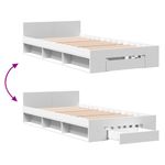 Casa si Gradina - Mobilier - Paturi si accesorii - Paturi - Cadru de pat cu sertar, alb, 90x190 cm, lemn prelucrat - Infinity.ro