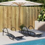 Casa si Gradina - Gradina si terasa - Mobilier exterior - Scaune si sezlonguri gradina - Sezlonguri de plaja cu masa, 2 buc., negru, poliratan - Infinity.ro