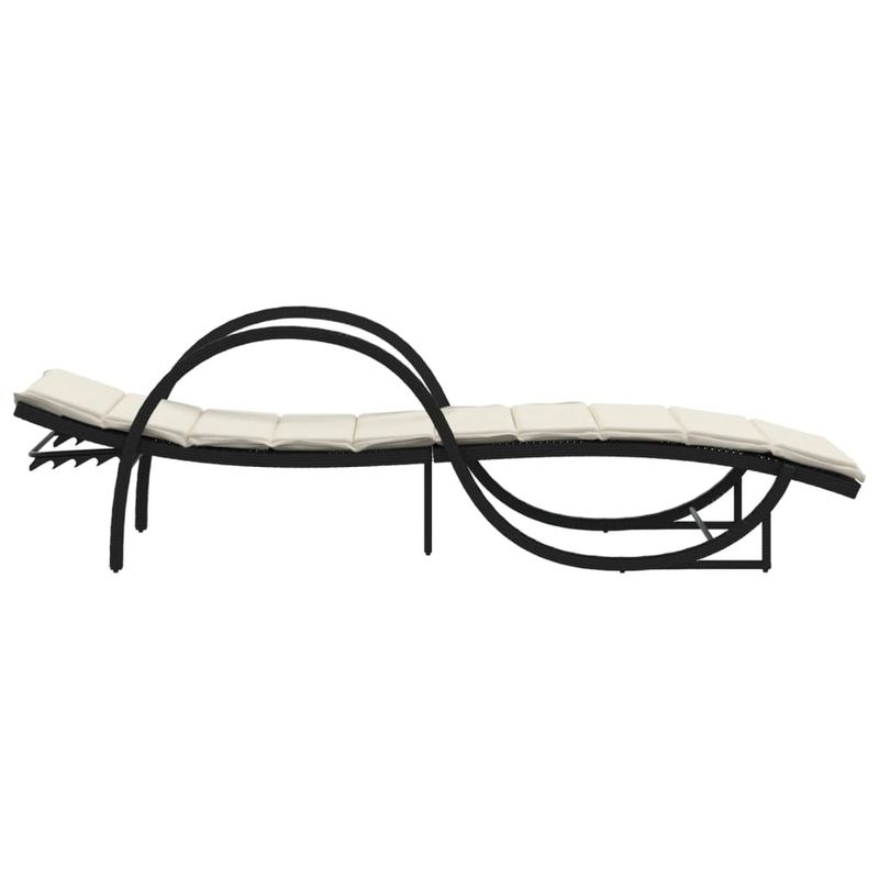 Casa si Gradina - Gradina si terasa - Mobilier exterior - Scaune si sezlonguri gradina - Sezlonguri de plaja cu masa, 2 buc., negru, poliratan - Infinity.ro