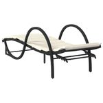 Casa si Gradina - Gradina si terasa - Mobilier exterior - Scaune si sezlonguri gradina - Sezlonguri de plaja cu masa, 2 buc., negru, poliratan - Infinity.ro