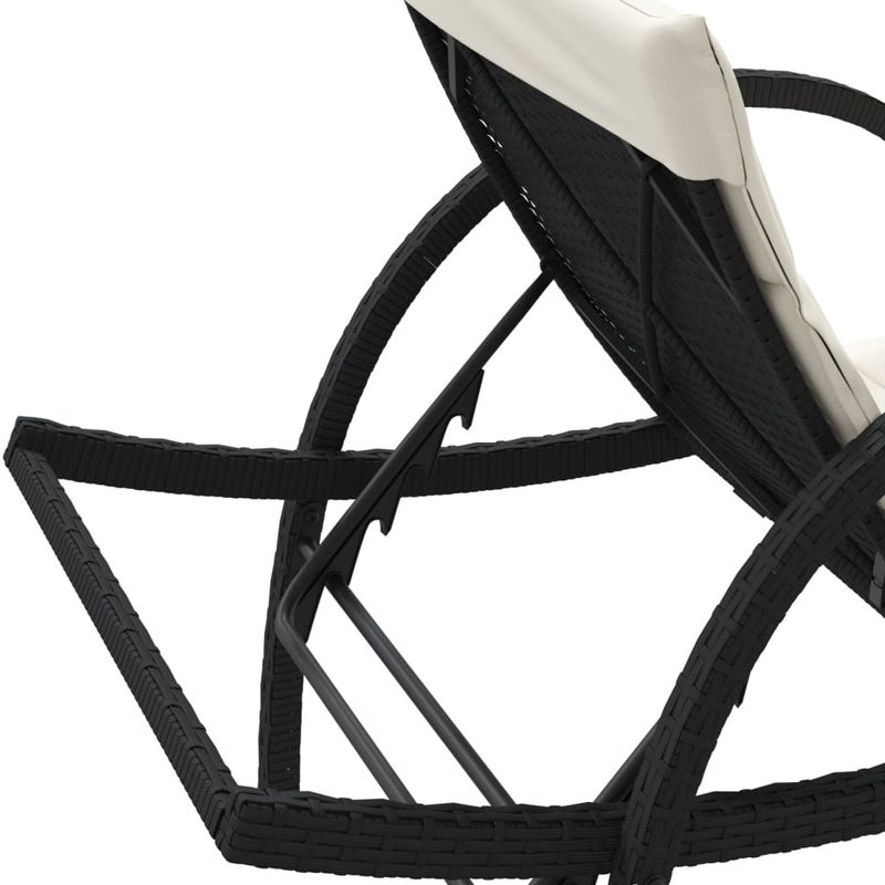 Casa si Gradina - Gradina si terasa - Mobilier exterior - Scaune si sezlonguri gradina - Sezlonguri de plaja cu masa, 2 buc., negru, poliratan - Infinity.ro