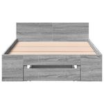 Casa si Gradina - Mobilier - Paturi si accesorii - Paturi - Cadru de pat cu sertar gri sonoma 100x200 cm lemn prelucrat - Infinity.ro