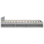 Casa si Gradina - Mobilier - Paturi si accesorii - Paturi - Cadru de pat cu sertar gri sonoma 100x200 cm lemn prelucrat - Infinity.ro