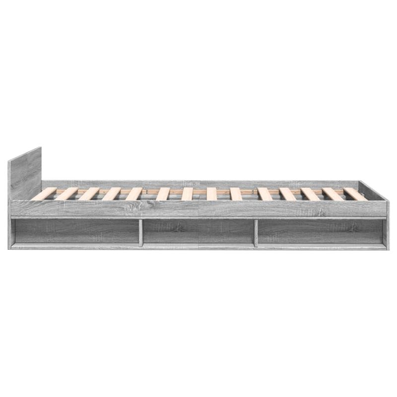 Casa si Gradina - Mobilier - Paturi si accesorii - Paturi - Cadru de pat cu sertar gri sonoma 100x200 cm lemn prelucrat - Infinity.ro
